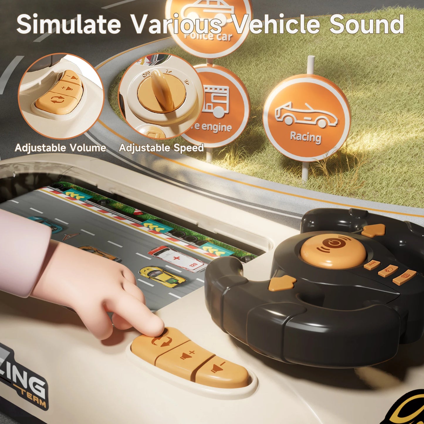 Kids Steering Wheel Racing Game